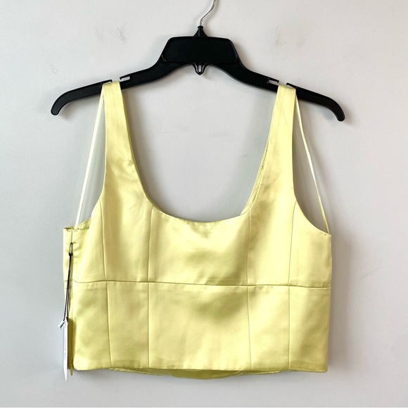 Jason Wu‎ Satin Crop Top Yellow M - Picture 5 of 7